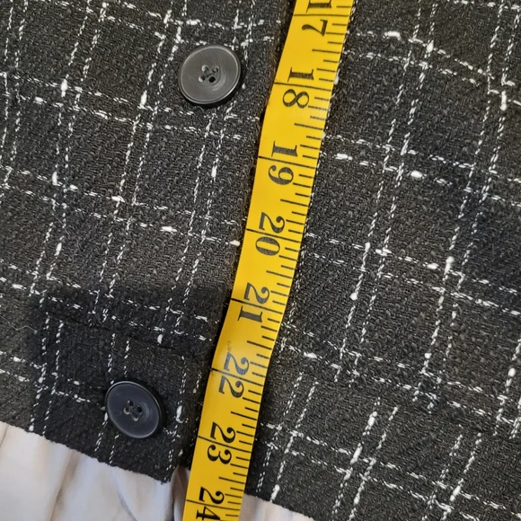 Sanctuary Wool blend Blazer Jacket Women's SZ M black white plaid trendy cut - Picture 8 of 9